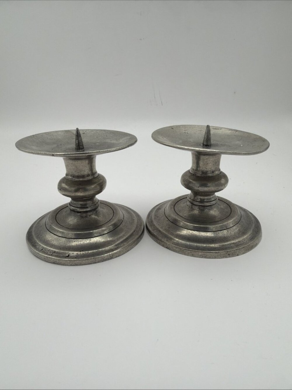 2 Vintage Wilton Pewter 3.25" Candle Holder Candlesticks